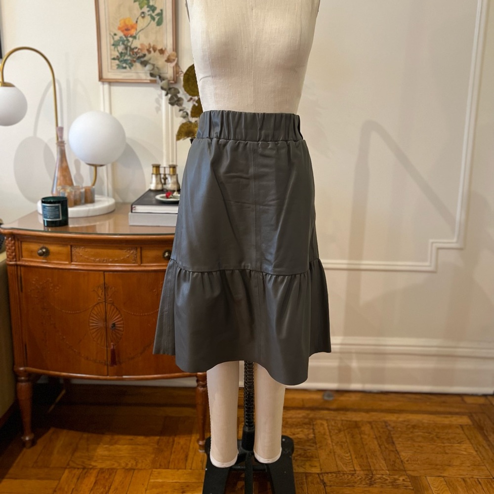 Club Monaco Collection Lambskin Leather Skirt
